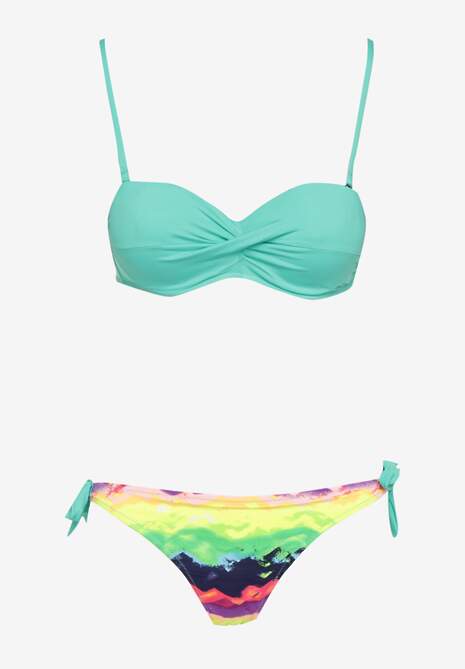 Zielone Cz Ciowe Bikini Stanik Z Imitacj W Z A Dwie Pary Majtek