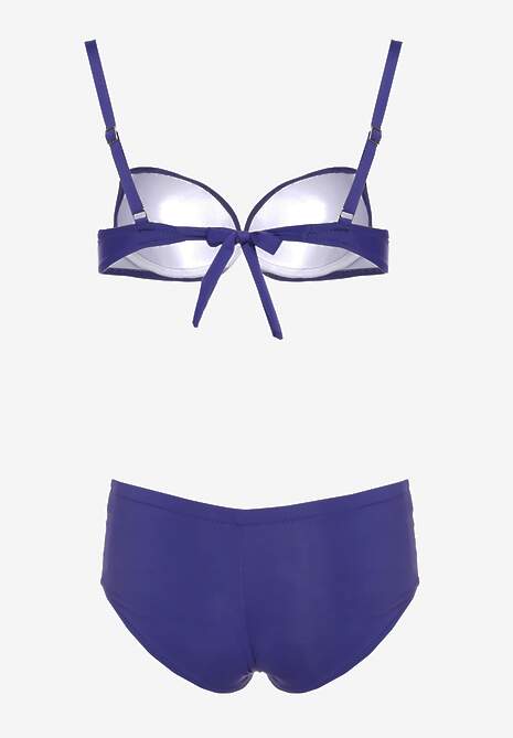Granatowe Bikini Biustonosz Z Usztywnionymi Miseczkami Majtki Typu Figi Furefia Renee