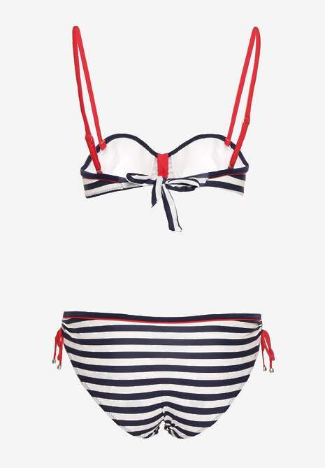 Bia O Granatowe Bikini Biustonosz Push Up Z Wi Zaniem Na Rami Czkach Z