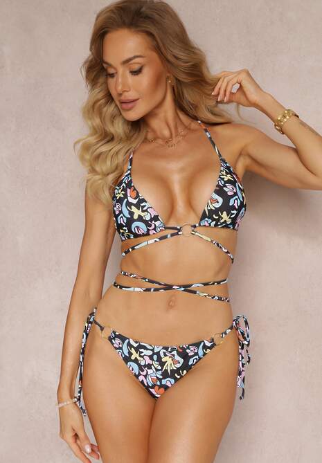 Czarne Bikini Wi Zane Na Szyi We Wzory Krisa Renee