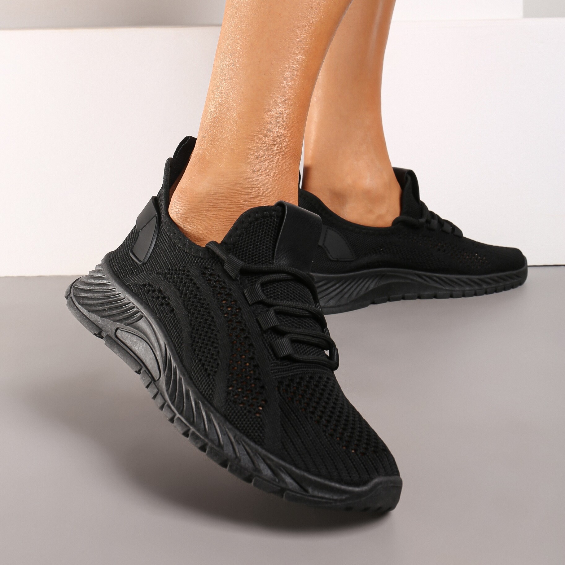 Czarne Buty Sportowe Telephica, czarny, materiał tekstylny, Renee, damski, letni, rozmiar 38