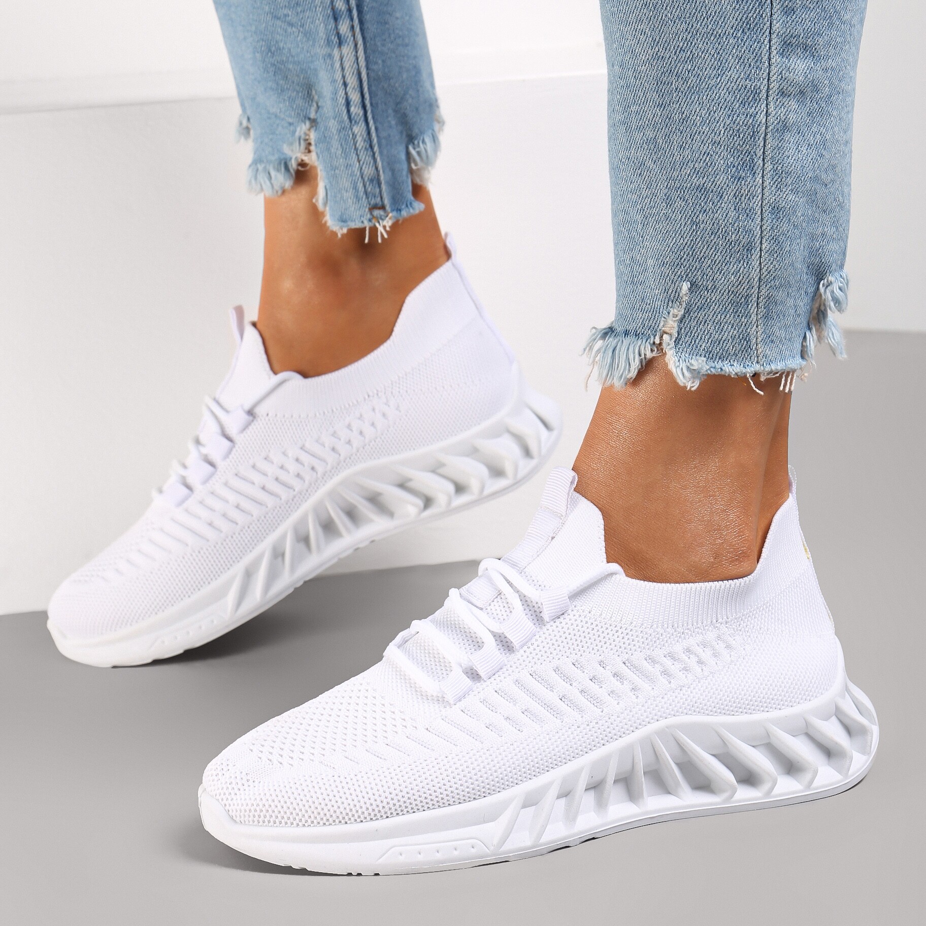Białe Buty Sportowe Eudiopis, biały, materiał tekstylny, Renee, damski, letni, rozmiar 36