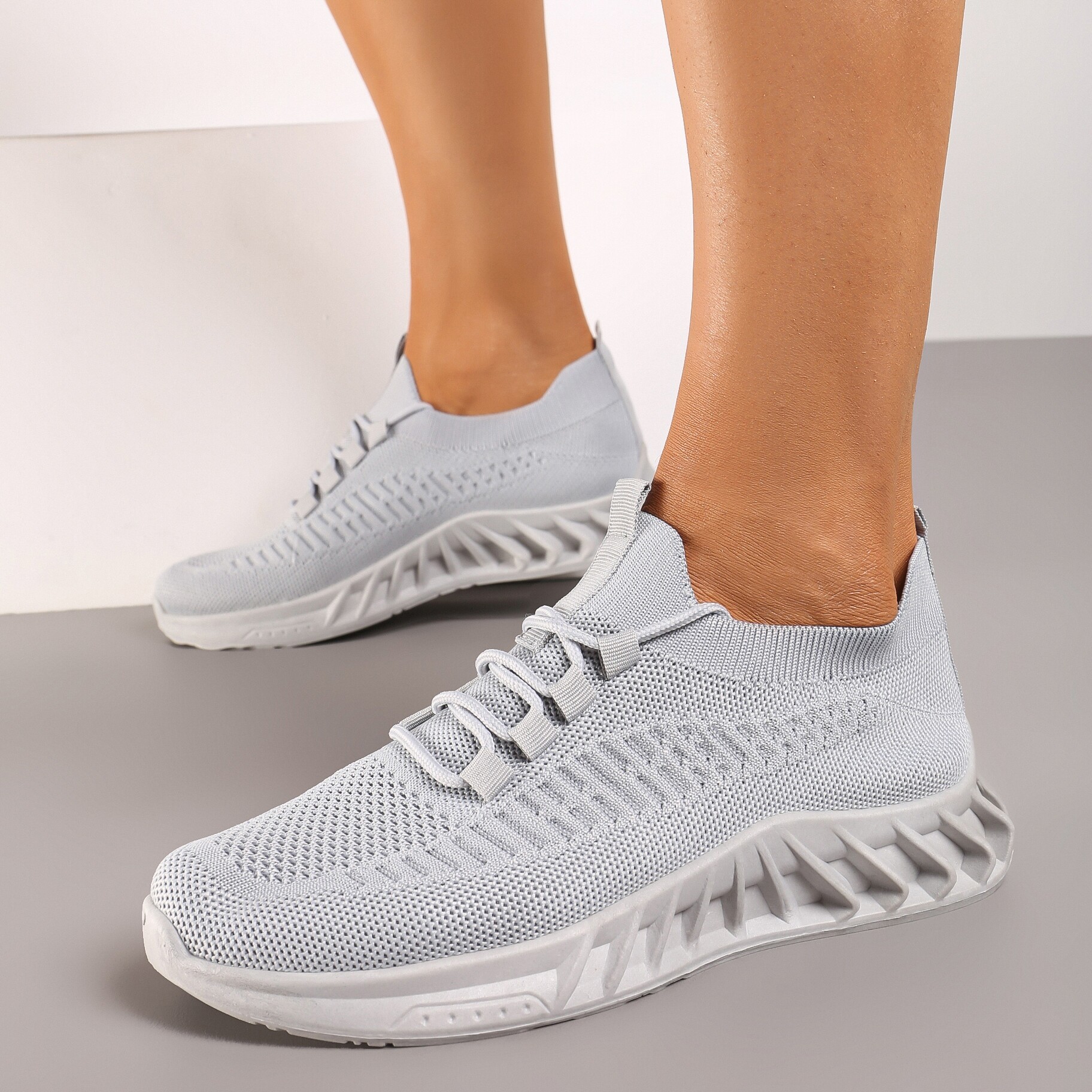 Szare Buty Sportowe Eudiopis, szary, materiał tekstylny, Renee, damski, letni, rozmiar 41
