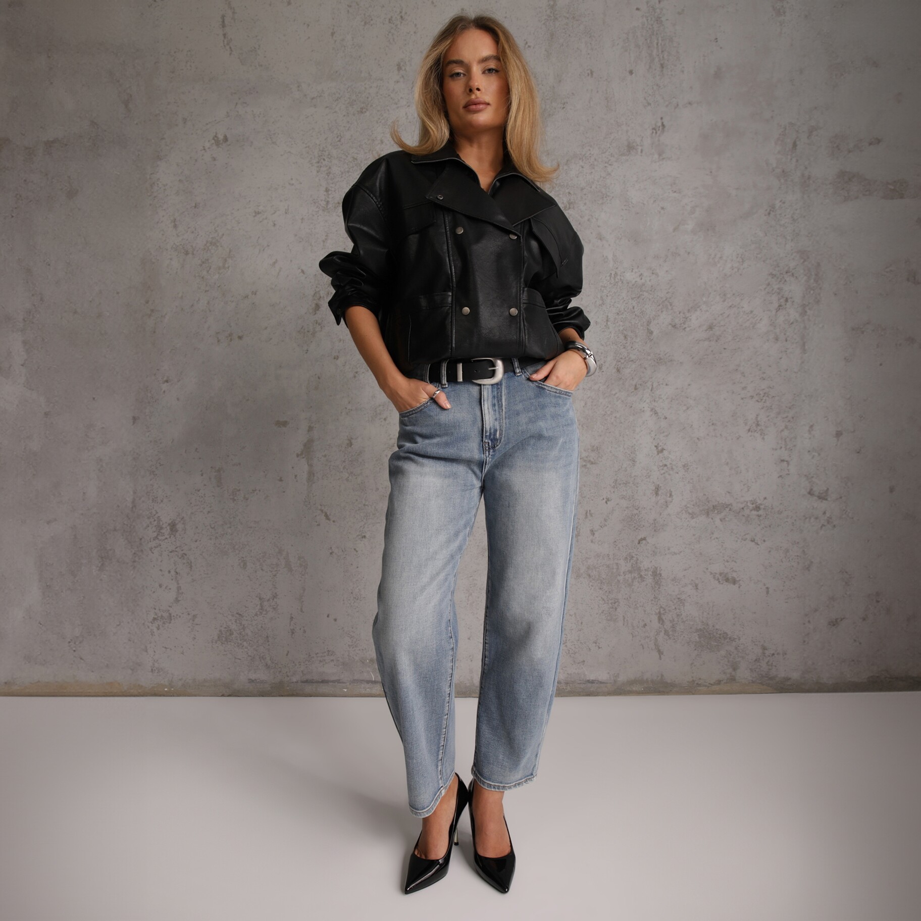 Niebieskie Jeansy High Waist Mom Fit Zolseli, niebieski, tkanina, Renee, damski, całoroczny, całoroczny, rozmiar XL
