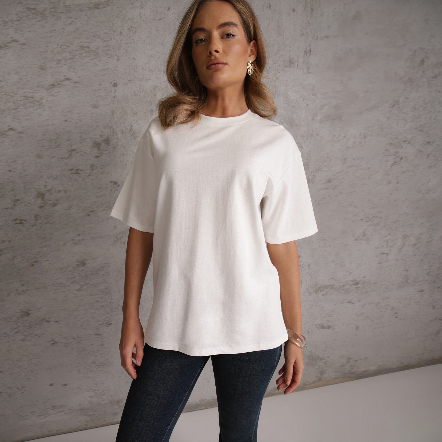Biały Basicowy T-shirt z Bawełny Meranissea, biały, tkanina, Renee, damski, całoroczny, rozmiar ONE SIZE