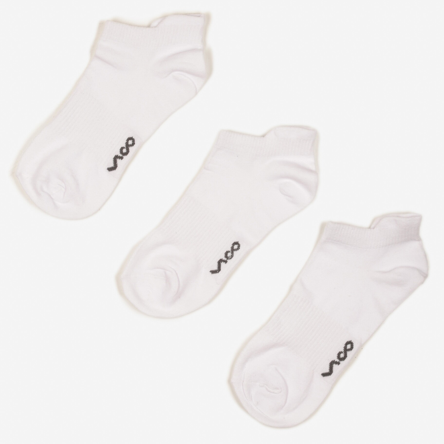 3-pack Białe Bawełniane Skarpety Stopki z Napisem Marosela, biały, Renee, damski, całoroczny, rozmiar 39-41