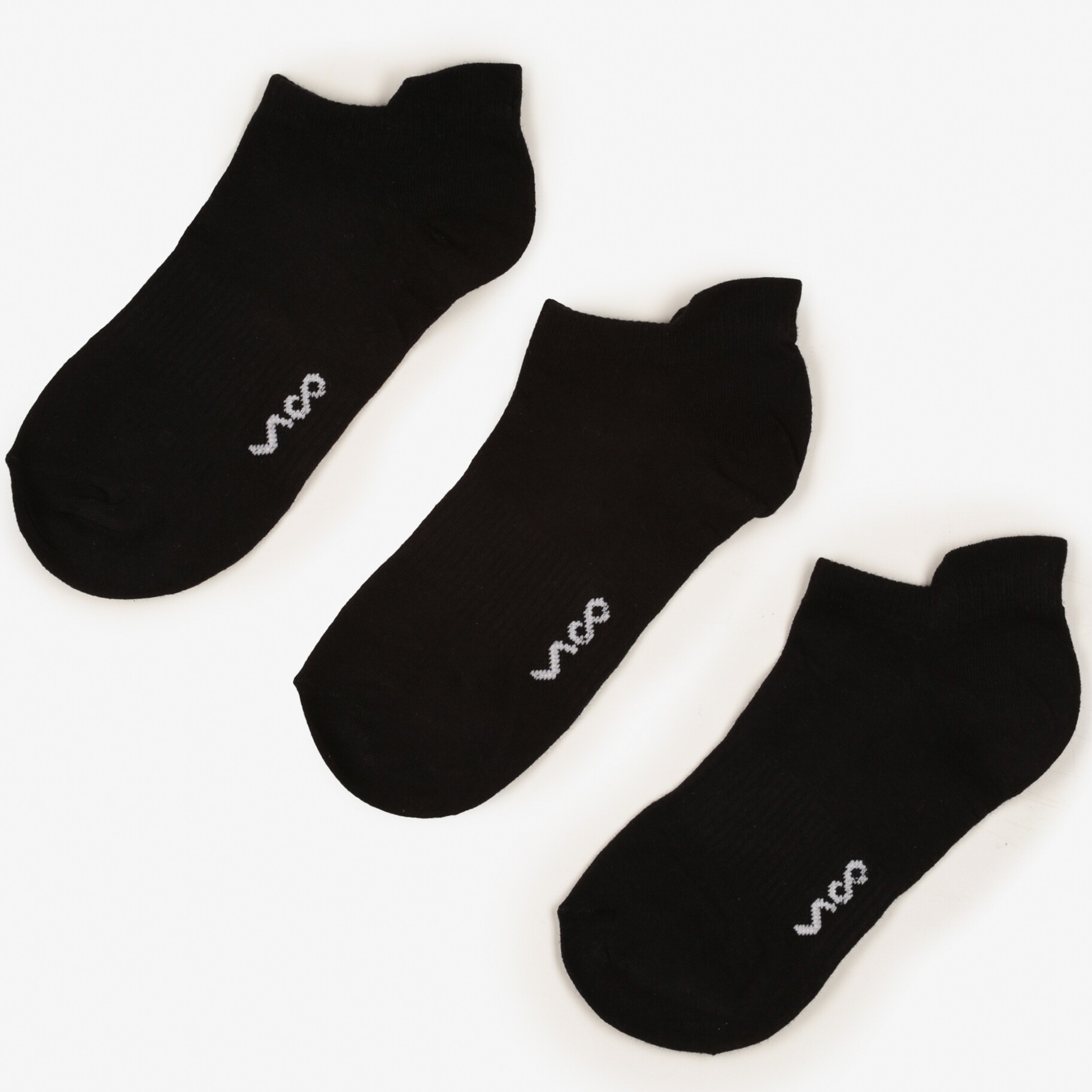 3-pack Czarne Bawełniane Skarpety Stopki z Napisem Marosela, czarny, Renee, damski, całoroczny, rozmiar 35-38