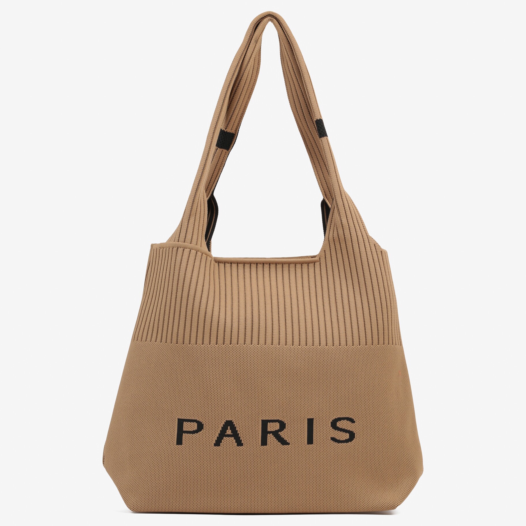 Brązowa Trapezowa Torebka Typu Shopper z Ozdobnym Napisem Salirenia, brązowy, tkanina, Renee, damski, letni, rozmiar ONE SIZE