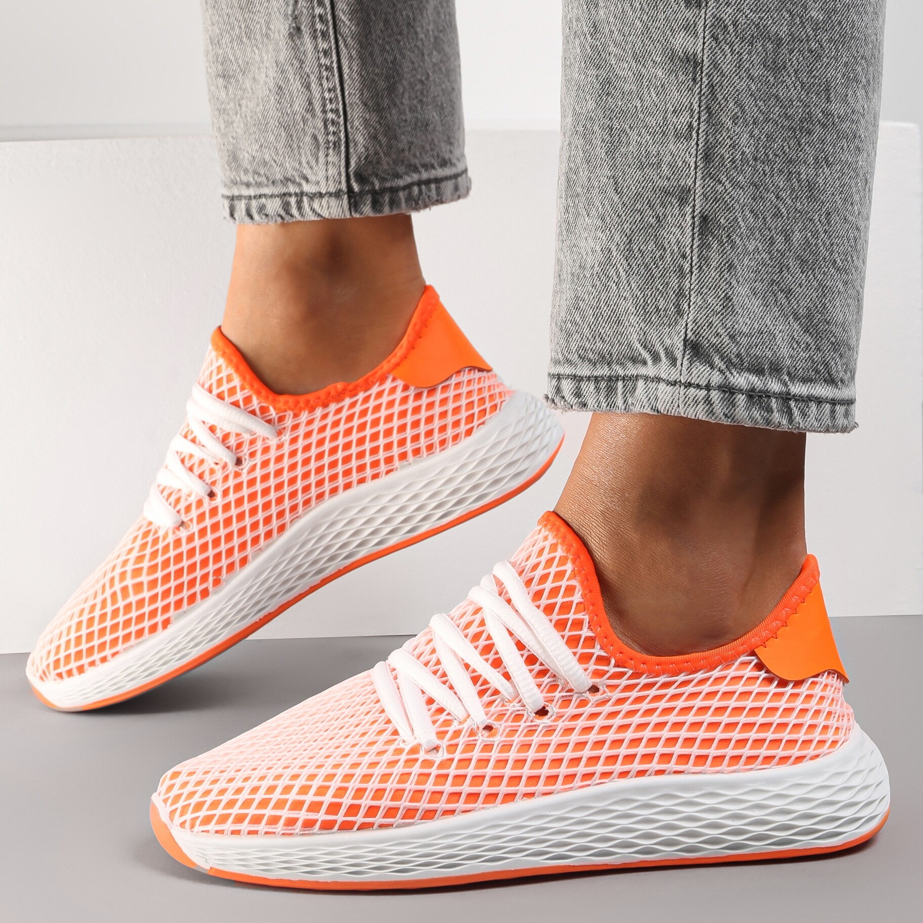 Pomarańczowe Buty Sportowe Encourage, pomarańczowy, materiał tekstylny, Renee, damski, letni, rozmiar 37