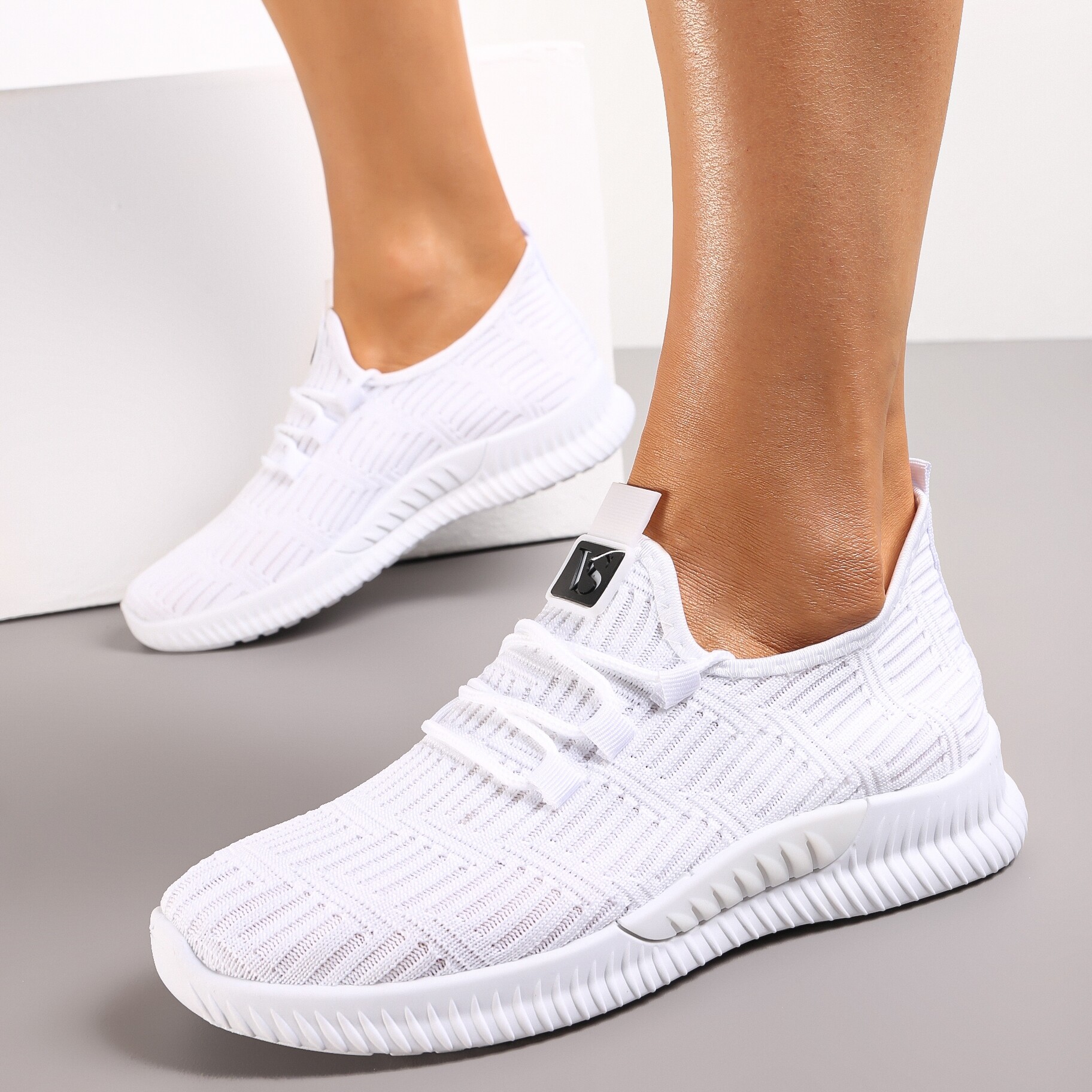 Białe Buty Sportowe Pudina, biały, materiał tekstylny, Renee, damski, letni, rozmiar 38