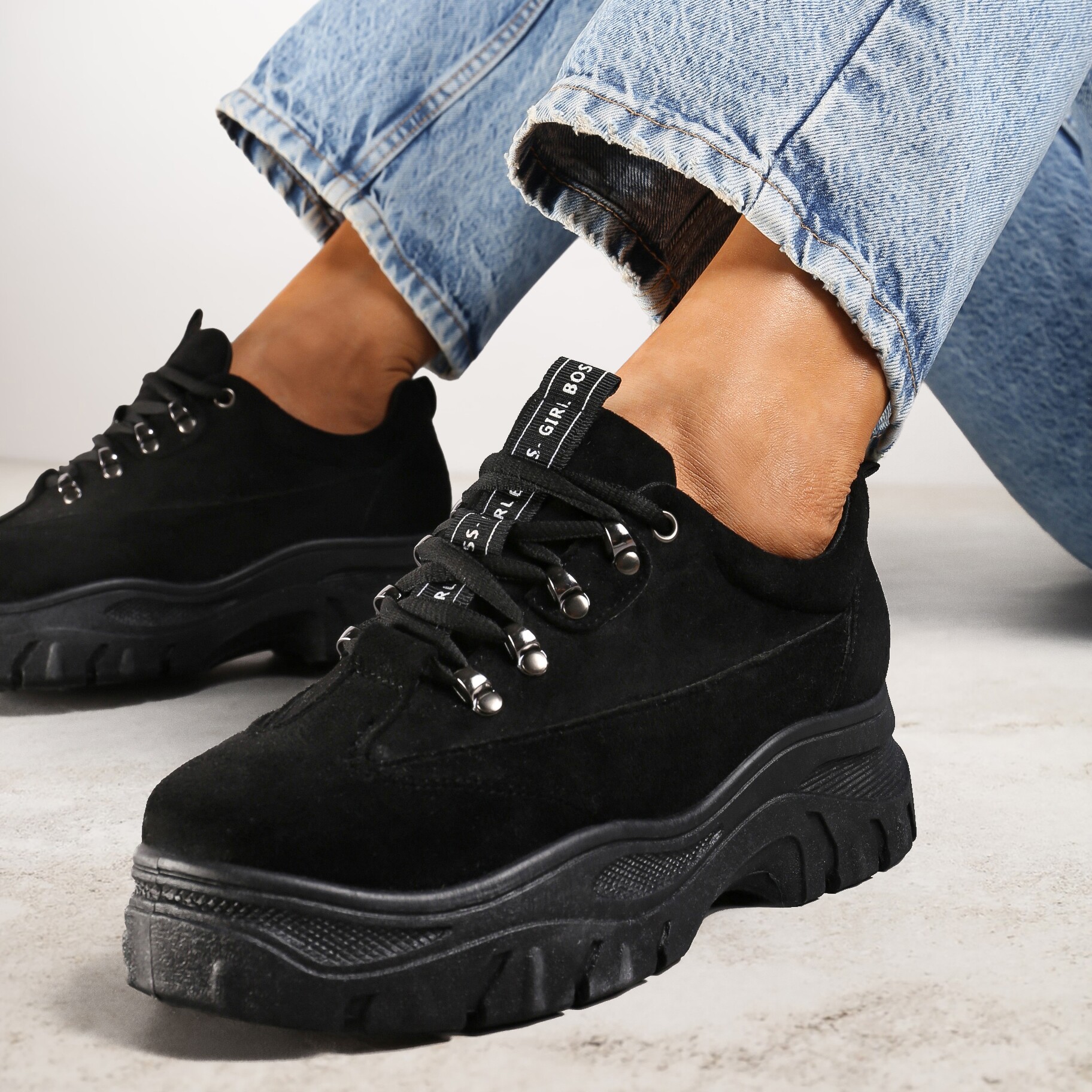 Czarne Sneakersy z Imitacji Skóry Farwynn, czarny, imitacja skóry, Renee, damski, przejściowy, rozmiar 36