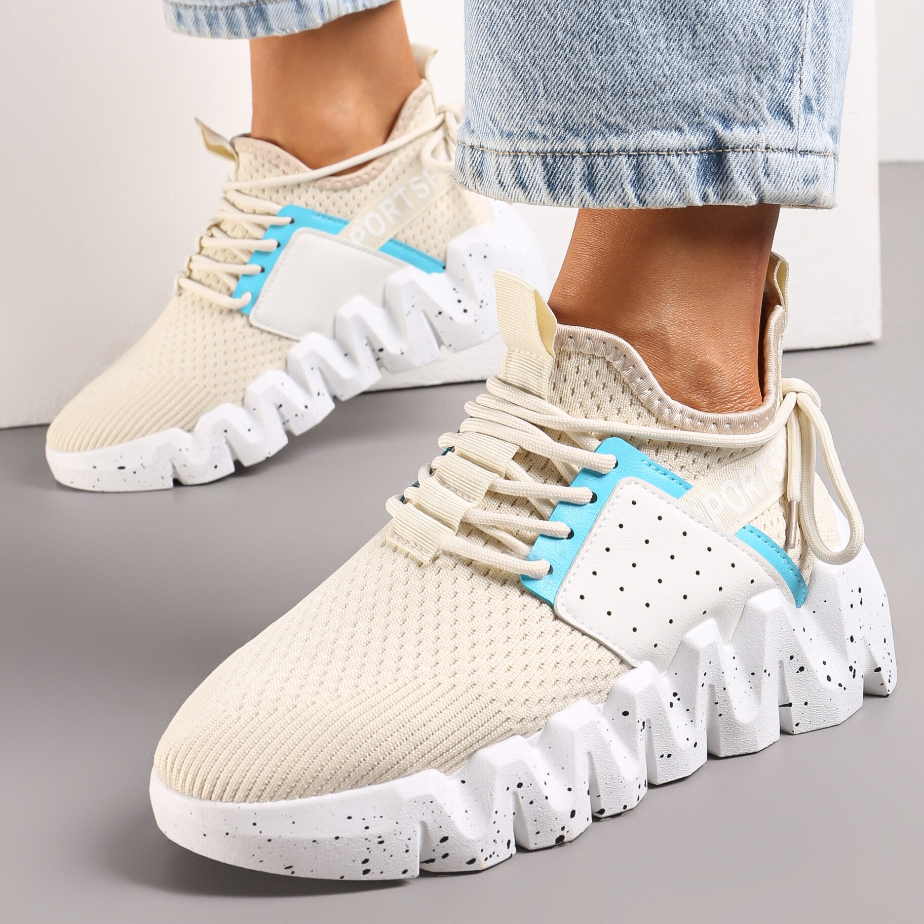 Beżowe Sneakersy Phenede, beżowy, materiał tekstylny, Renee, damski, przejściowy, rozmiar 37