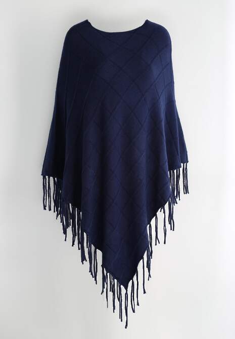 Granatowe Ponczo Cosy Feelings 5