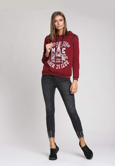 Bordowa Bluza Paris College 4