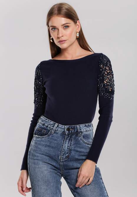 Granatowy Sweter Rosamund 4