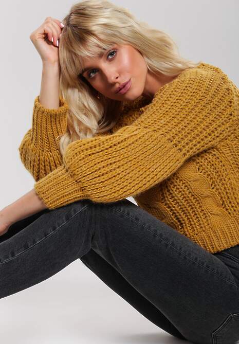 Musztardowy Sweter Quadrant 4