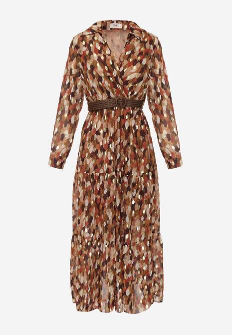 Rochie maro Bancroft cu imprimeu strălucitor 6