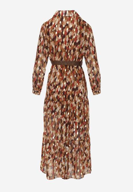 Rochie maro Bancroft cu imprimeu strălucitor 7