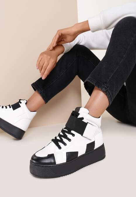 Czarno-Białe Sneakersy Rivka