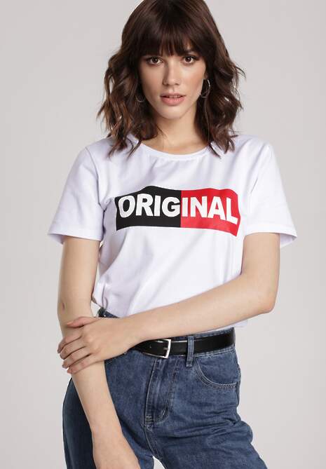 Biały T-shirt Leucedice