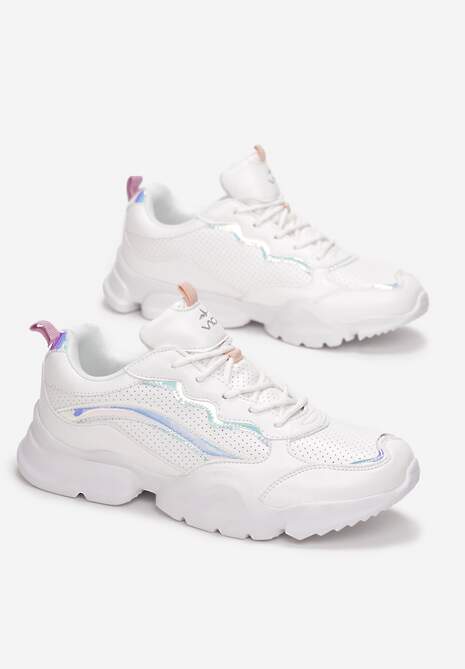Biało-Srebrne Sneakersy Auralure 4