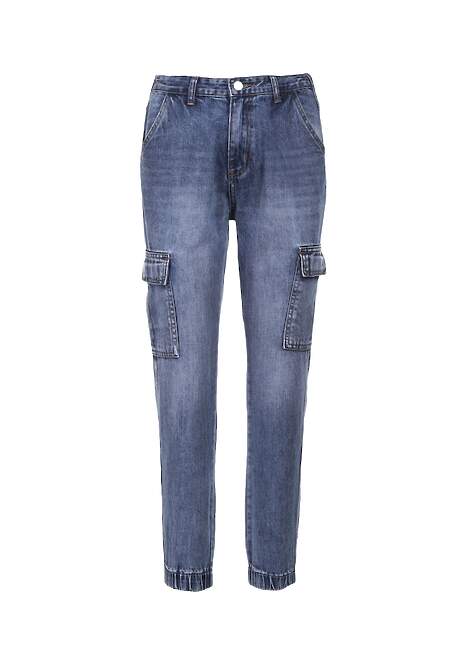 Niebieskie Jeansy Joggery Physamelle 5