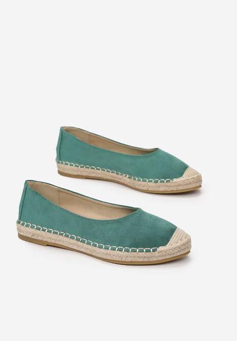 Miętowe Espadryle Aqianna 4