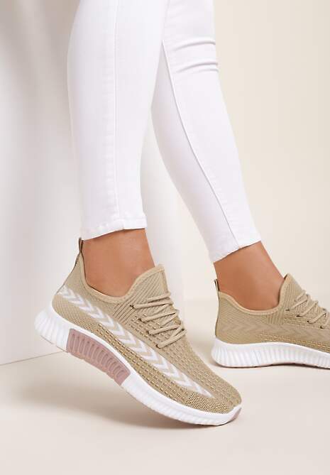 Beżowe Buty Sportowe Idahreia