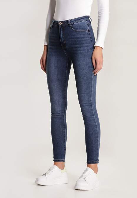 Granatowe Jeansy Skinny Assania