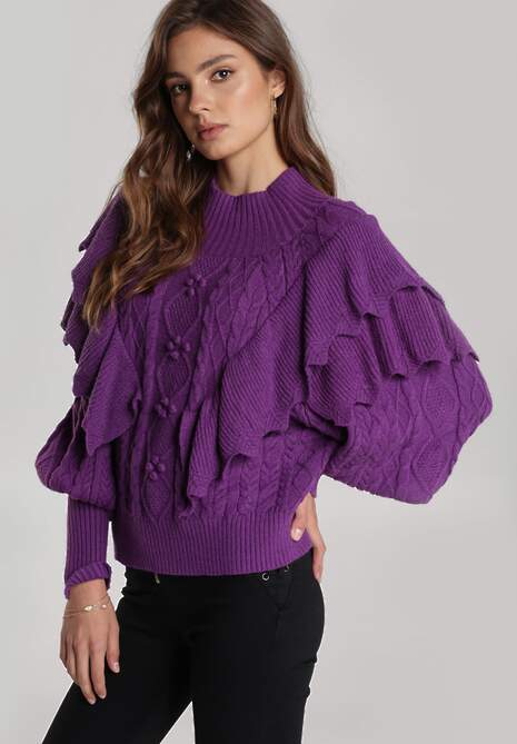 Ciemnofioletowy Sweter Thenora