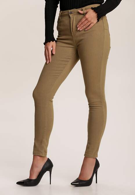 Beżowe Spodnie Skinny Eliteia
