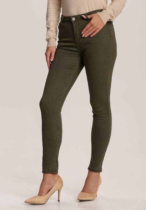 Ciemnozielone Spodnie Skinny Eliteia