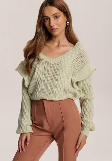 Jasnozielony Sweter Carilienne