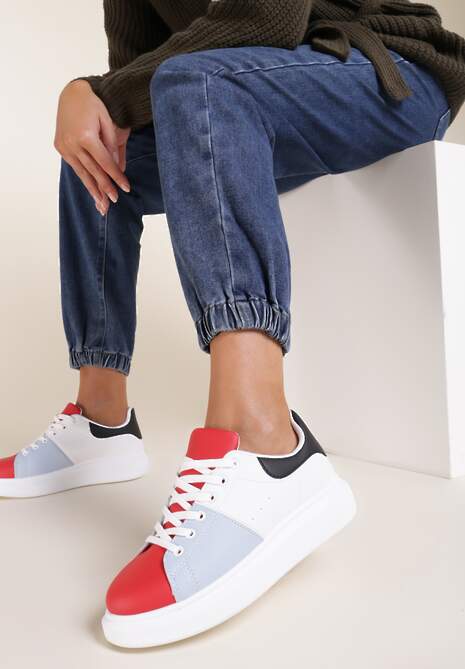 Biało-Czerwone Sneakersy Penrahne