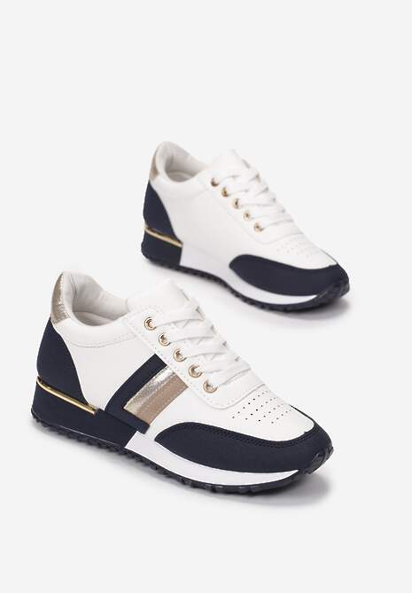 Biało-Granatowe Sneakersy Winrelle 4