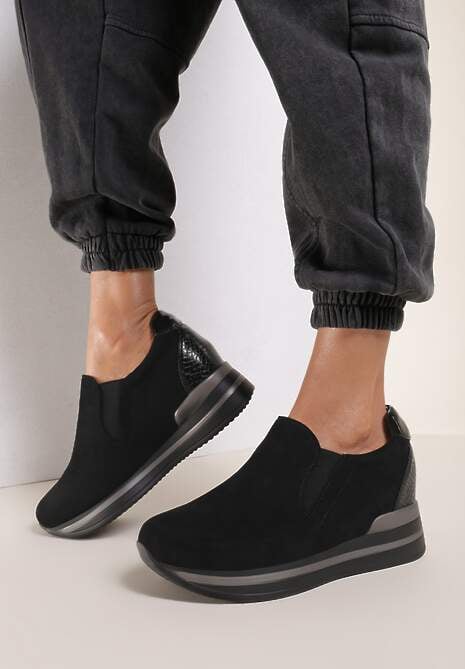 Czarne Sneakersy Celano