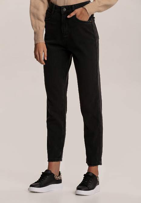 Czarne Jeansy Mom Fit Zinlana