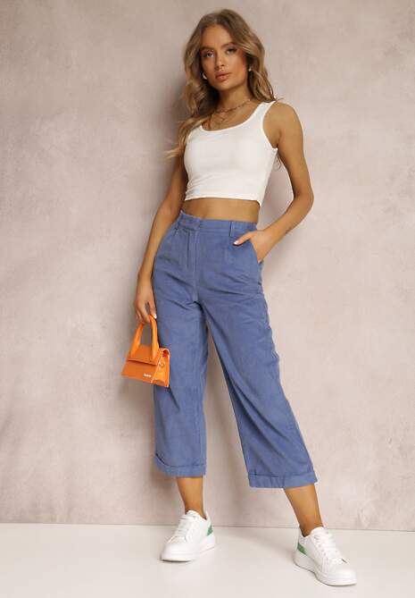 Granatowe Spodnie Culottes Harelnila