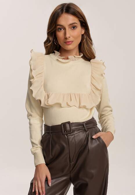 Beżowy Sweter Mossbrooke