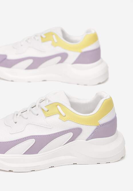 Biało-Liliowe Sneakersy Nautinne 6
