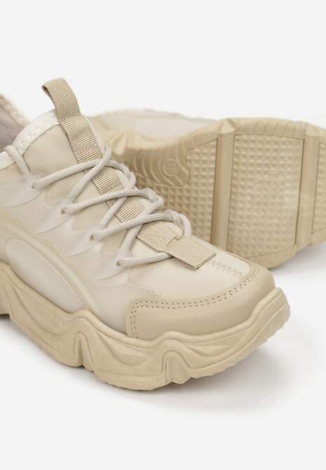 Ciemnobeżowe Sneakersy Emou 5