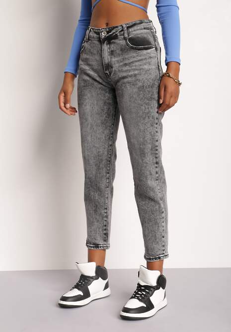 Ciemnoszare Jeansy Mom Fit Thellinai 4