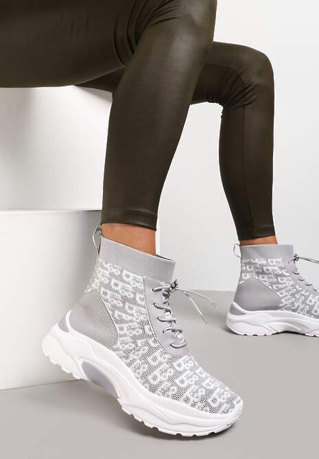 Szare Sneakersy Rhenaia