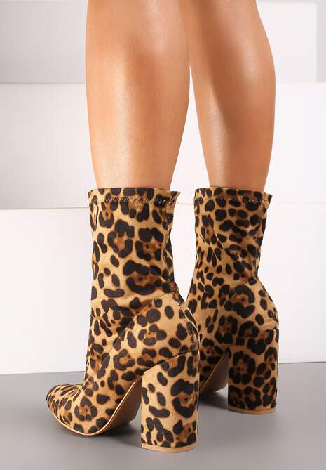 Botine cu imprimeu leopard Zerora 4