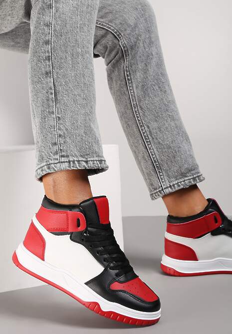 Czerwono-Czarne Sneakersy Alcaris
