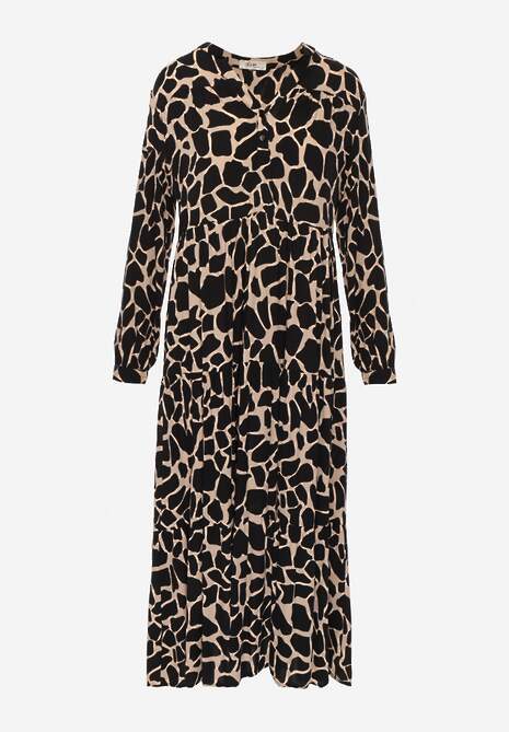 Czarno-Beżowa Sukienka Metestra 6