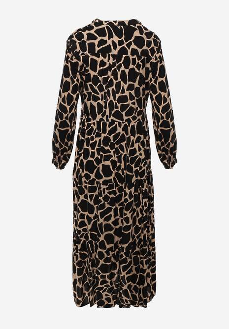 Czarno-Beżowa Sukienka Metestra 7