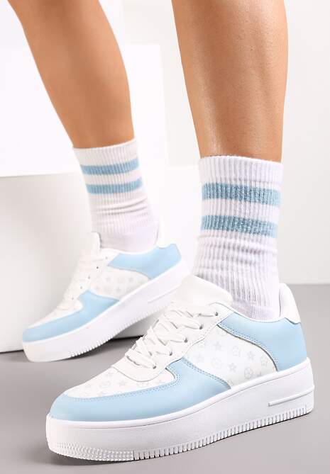 Niebiesko-Białe Sneakersy Ampione
