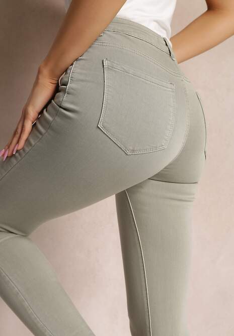 Zielone Spodnie Skinny Aikasia 5