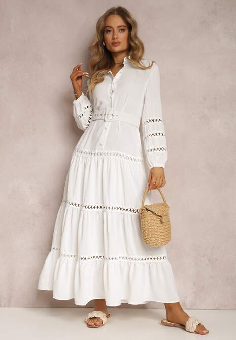 Biała Sukienka Basetes